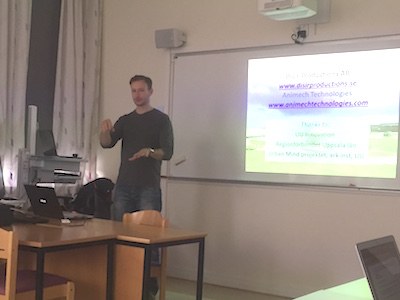 Daniel Löwenborg talking about Gamla Uppsala Augmented History project